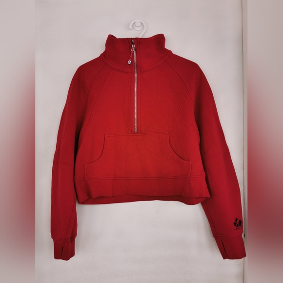 Lululemon Scuba Oversized Funnel-Neck Half ZipTrue Red size M/L - Picture 7 of 14